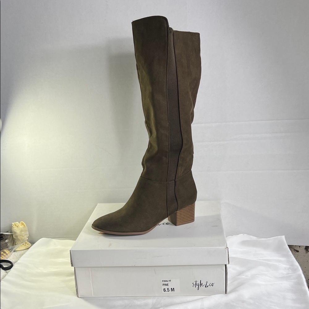 Style & Co. Women's 6.5‎ M Pine Finnly Knee High Heeled Boots New Brown